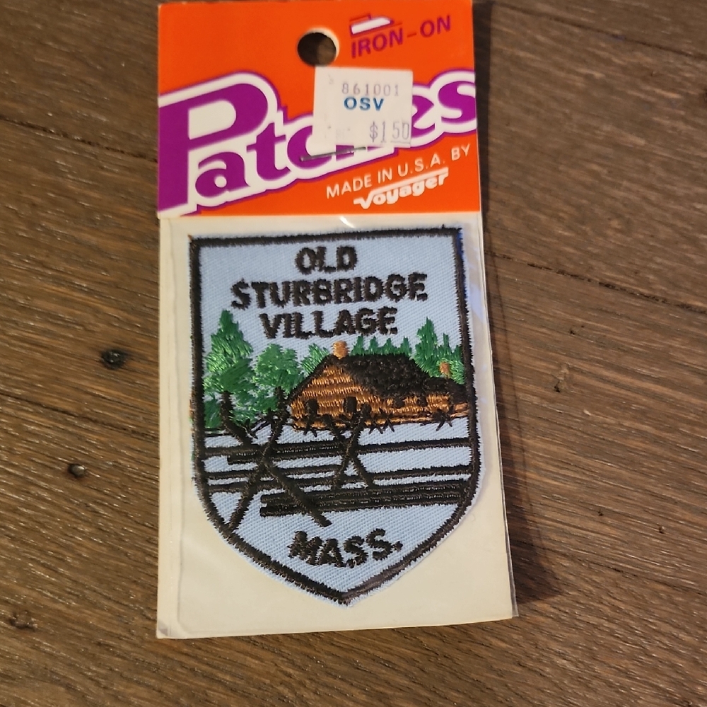 Old Sturbridge Village Mass. NEW Patch w/ Scenic Design Iron-on Voyager VTG